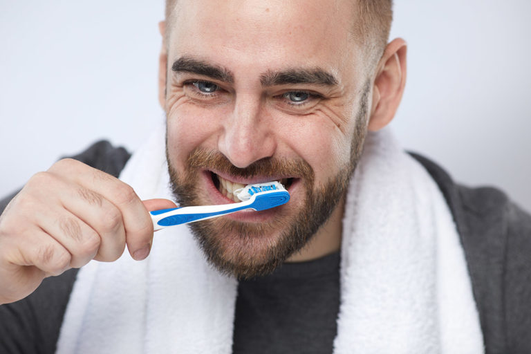 brushing teeth